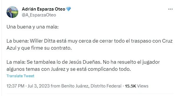 Información de Adrián Esparza Oteo