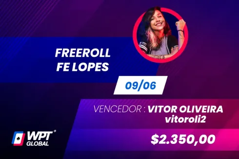 O Freeroll da Fê Lopes encerrou os eventos brasileiros do Torneio dos Influenciadores na WPTGlobal.
