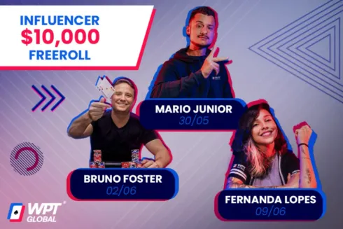 O Torneio de Influenciadores, realizado pela WPT Global, terá US$ 100 mil garantidos em premiações, além da presença de trio brasileiro.
