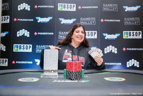 Regina Cassab, campeã do 8-Game Mix do BSOP Rio
