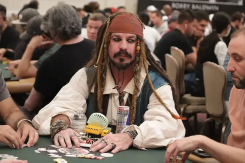 Scotter Clark como "Jack Sparrow" na WSOP 2022 (Foto: Diego Ribas/PxImages)
