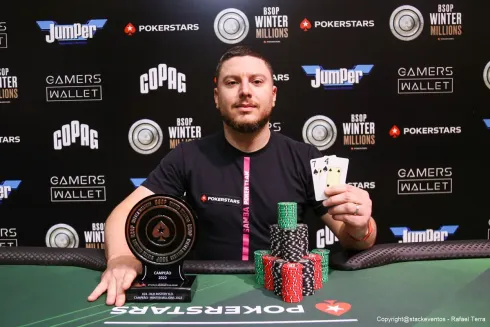 Felipe Phil foi campeão do Mistery KO no BSOP Winter Millions
