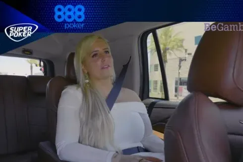 Vanessa Kade esteve no "888Ride" com David Tuchman (Foto: Reprodução/YouTube 888poker)
