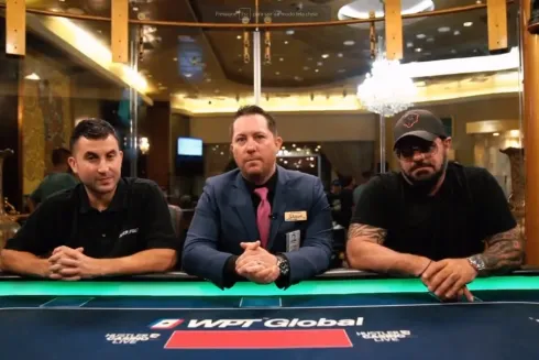 Ryan Feldman, Shaun Yaple e Nick Vertucci gravaram o comunicado do Hustler Casino (Reprodução/Twitter @HUSTLERCASINOLA)
