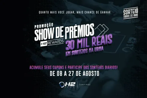 H2 Campinas realiza Show de Prêmios com 30 mil em sorteios
