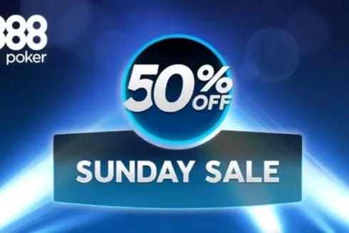 O domingo será de descontos com o Sunday Sale no 888poker
