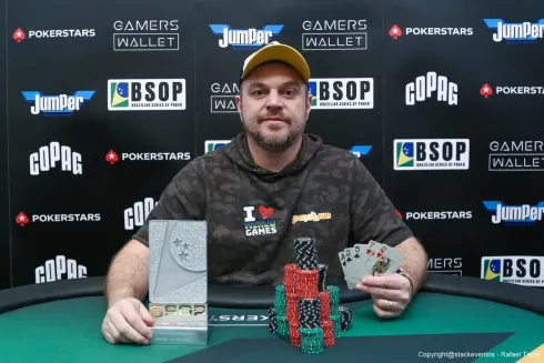 Rodrigo Garrido, campeão do PLO Dealer's Choice do BSOP Gramado
