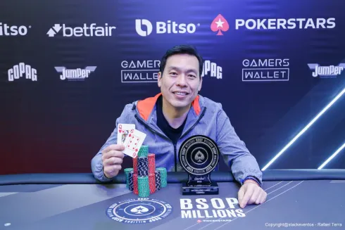 Marcelo Takashi faturou seu primeiro título no BSOP
