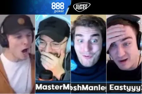 Streamers do 888poker não acreditaram (Foto: Reprodução/Twitch)
