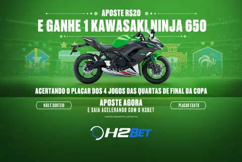 Moto é o prêmio para quem cravar os placares no H2Bet
