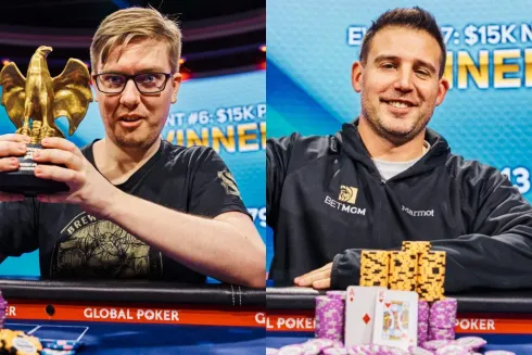 Isaac Kempton e Darren Elias levaram os troféus do evento para casa (Foto: PokerGO)
