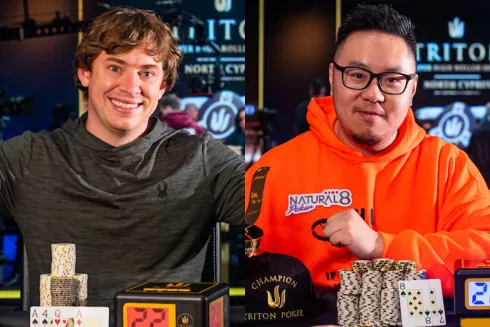 Chris Brewer e Danny Tang subiram ao lugar mais alto do pódio (Foto: Triton Poker)
