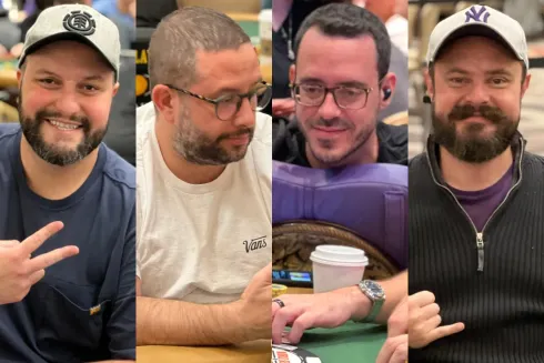 Breno Campelo, Guga Fakri, Cássio Kiles e Jean Marcel na WSOP
