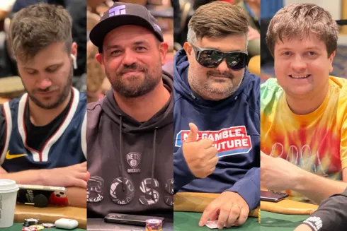 Kelvin Kerber, Francisco Pacheco, Alen Alencar e Eduardo Silva estiveram nos panos nesta quinta de WSOP
