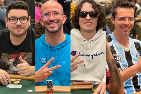 João Bauer, Alexandre Mantovani, Lucas Fauth e Luis Dorneles foram para o jogo na WSOP
