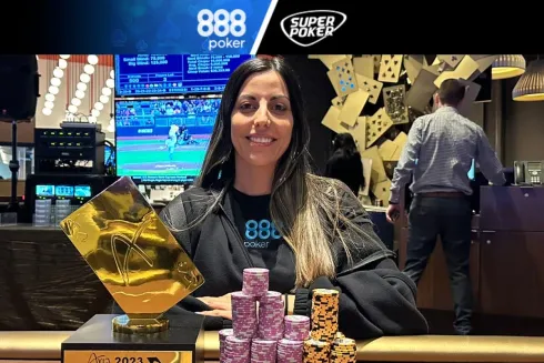 Lucia Navarro já chegou em Las Vegas cravando torneio (Reprodução/Twitter @lucia13navarro)
