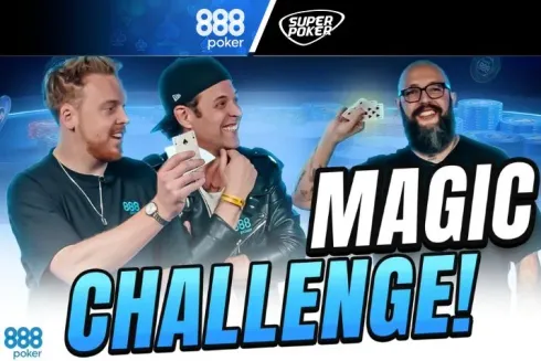 Cauê Moura esteve no desafio de mágica do 888poker
