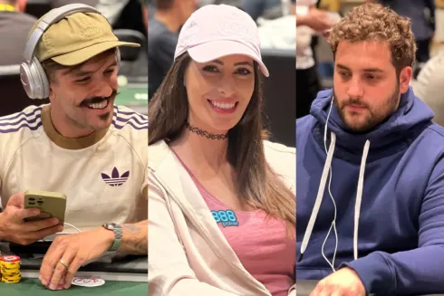 Yuri Martins, Vivian Saliba e João Simão no Evento #57 da WSOP
