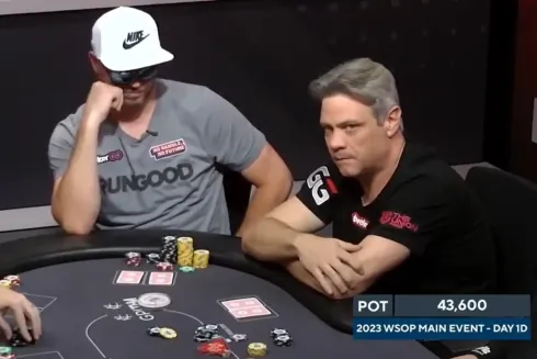 Jasen Currie salvou Paulo Joanello da eliminação com seu fold de KK (Reprodução/Twitter PokerGO)
