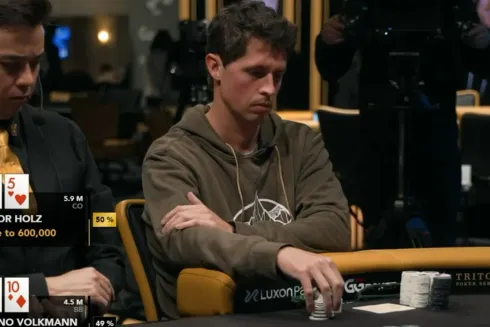 Bruno Volkmann deu show nas mesas da Triton Londres (Foto_ Reprodução_YouTube @tritonpoker)
