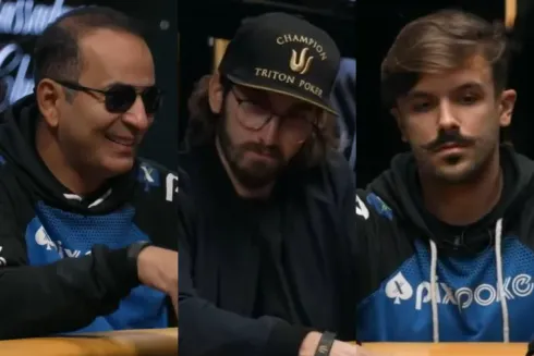 Ernildo Santos, Yuri Martins e Pedro Garagnani seguem na busca pelo título (Reprodução/Youtube Triton Poker)
