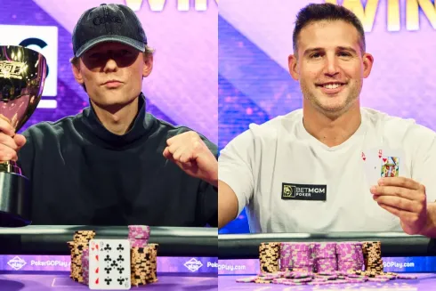 Vladas Tamasauskas e Darren Elias levaram os primeiros troféus da série (Foto: PokerGO)
