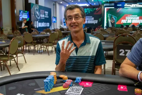 Ricardo Nakamura figurou na liderança do chip count
