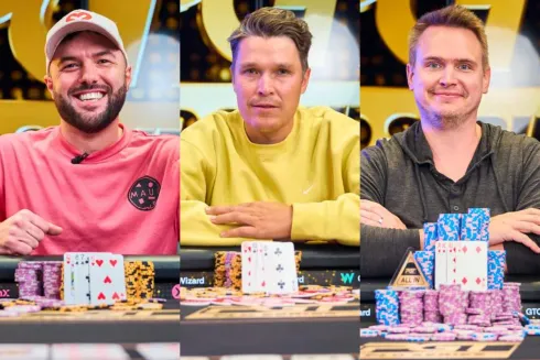 Matthew Wantman, Eelis Parssinen e Stephen Hubbard asseguraram troféus de campeão (Foto: PokerGO)
