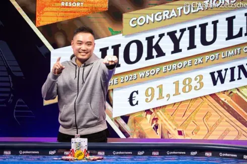 Hokyiu Lee garantiu a forra na WSOP Europa (foto: WSOP)
