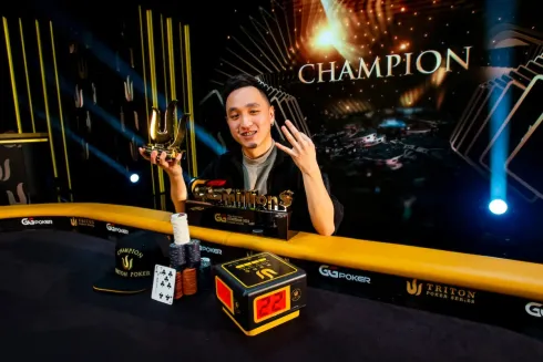 Chin Wei Lim faturou mais um troféu da série (Foto: Triton Poker)
