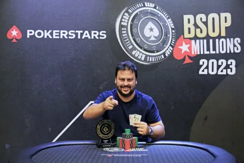 Leandro Andreazzi se emocionou muito ao vencer no BSOP Millions
