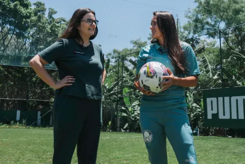 Lali Tournier encontrou Camilinha, meio-campista do Palmeiras feminino
