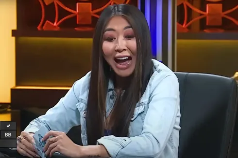 Maria Ho ficou surpresa com o showdown (Foto: Reprodução/YouTube @GGPoker)
