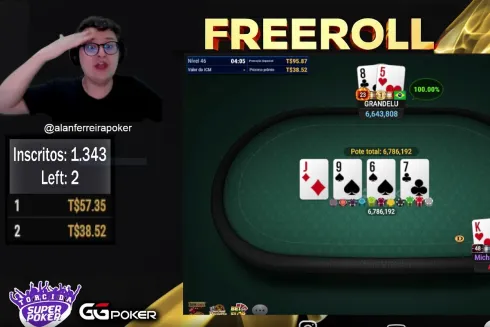 Alan Ferreira testemunhou o título de "GRANDELU" no Freeroll SuperPoker
