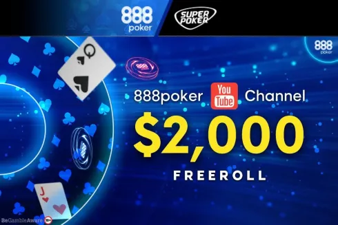 O Youtube Channel Freeroll é chance de forra gratuita no 888poker
