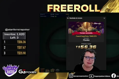 "FEureka" levou a melhor no Freeroll SuperPoker recorde
