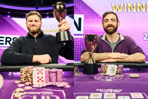 David Peters e Dylan Weisman faturaram troféus de campeão na PokerGo Cup (Fotos: PokerGO)
