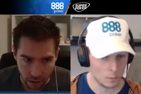 Aaron Barone e Jordan Banfield ficaram surpresos com a superstição (Foto: Reprodução/YouTube 888poker)
