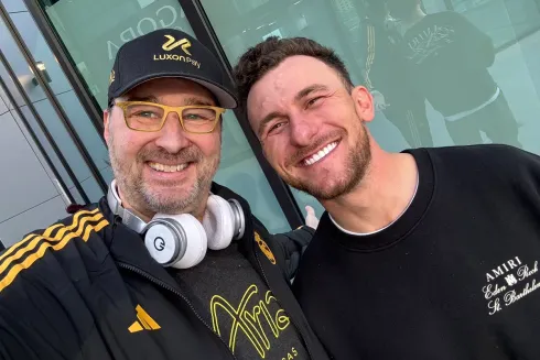 Phil Hellmuth e Johnny Manziel se encontraram recentemente (Foto: Reprodução/X @phil_hellmuth)
