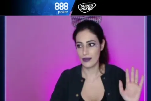 Vivi Saliba não cedeu o bounty no all in quádruplo (Foto: Reprodução/YouTube @888poker)
