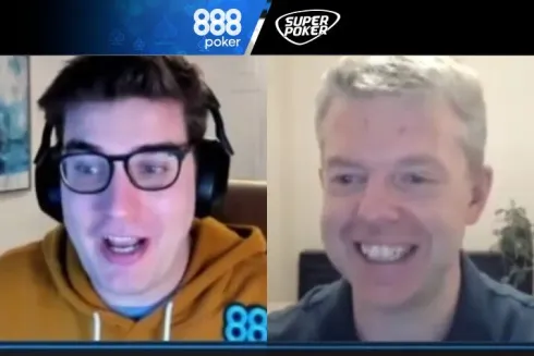 Josh Manley e Nick Wealthall se surpreenderam com a jogada (Foto: Reprodução/YouTube @888poker)
