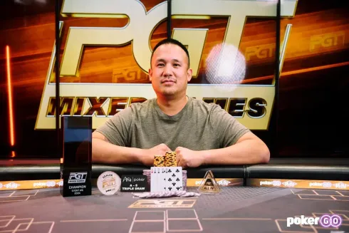 Jerry Wong, campeão do Evento #6 do PGT Mixed Games (Foto: PokerGO)
