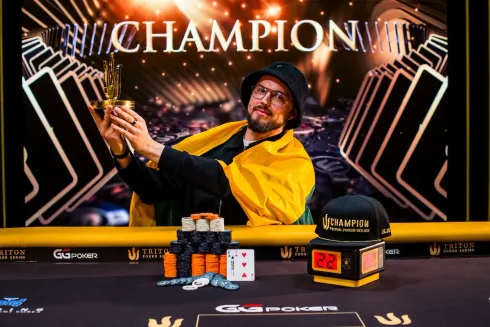 Paulius Vaitiekunas, campeão do Evento #3 da Triton Jeju (Foto: Triton Poker)
