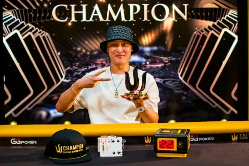 Biao Ding superou a lenda e foi campeão (Foto: Triton Poker)
