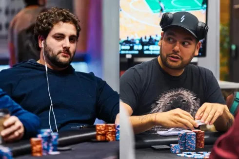 João Simão saiu premiado enquanto Yockey vai à decisão na liderança (Fotos: PokerGO)
