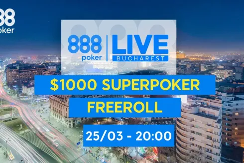 Freeroll do 888LIVE Bucareste distribuirá US$ 1.000
