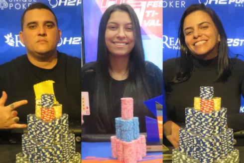 Marcos Lima, Leticia Aparecida e Daniela Marruzo faturaram troféus de primeiro lugar no H2 Fun Festival
