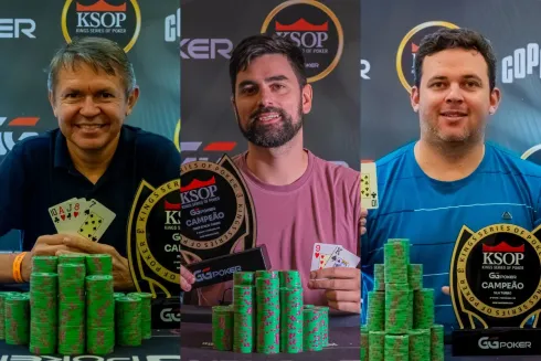 Teixeira, Rodrigo e Pandolfo comemoraram títulos no KSOP GGPoker Fortaleza
