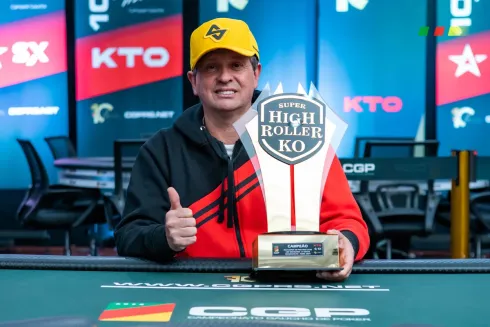 Celso Sirtoli, campeão do Super High Roller PKO do CGP Gramado (Foto: Jacson Barcello)
