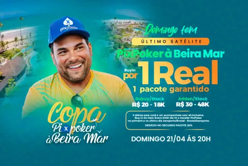 O satélite para o PixPoker à Beira Mar começa às 20h (horário de Brasília)
